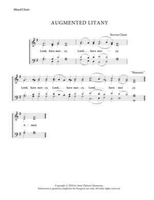 Augmented Litany – Kievan Chant, Monastic, Mixed, SATB
