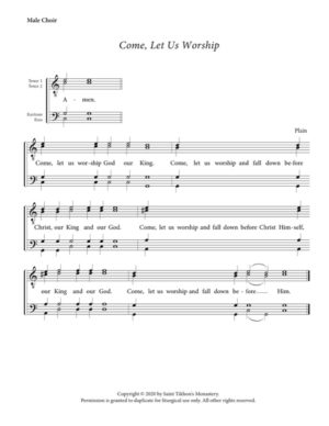 Come Let Us Worship – Plain, Male, TTBB