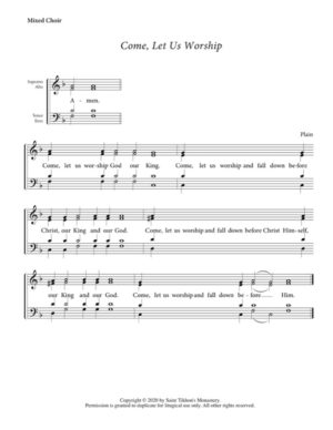 Come Let Us Worship – Plain, Mixed, SATB