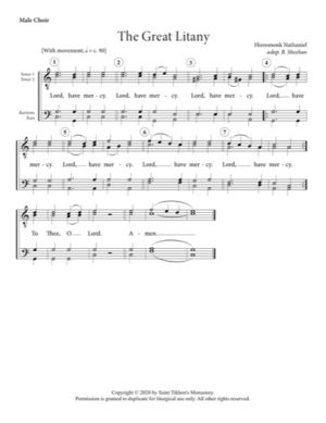 Great Litany – Hieromonk Nathaniel, Sheehan, Male, TTBB