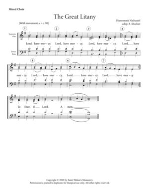 Great Litany – Hieromonk Nathaniel, Sheehan, Mixed, SATB