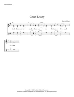 Great Litany – Kievan Chant, Mixed, SATB