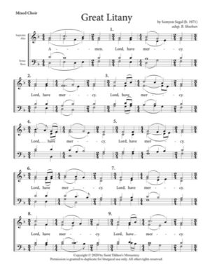 Great Litany – Segal, Sheehan, Mixed, SATB