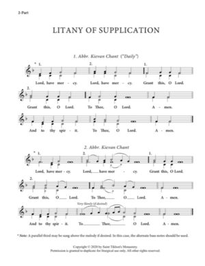 Litany of Supplication (Variety) – Abbreviated Kievan | St. Tikhon's Monastery | Little Znamenny Chant, 2-Part, 3-Part, SA, TB, SSA, TTB