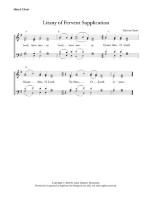 Litany of Supplication – Kievan Chant, Mixed, SATB