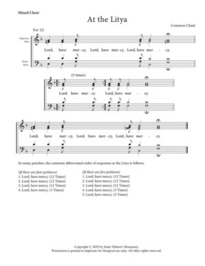 Litya Litany – Common Chant, Mixed, SATB