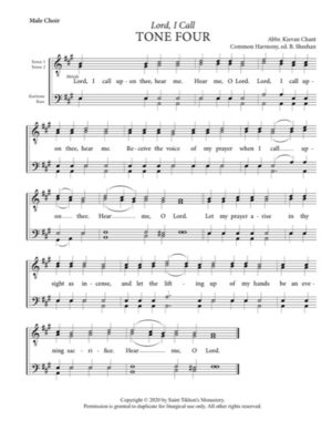 Lord, I Call – Tone 4, Abbreviated Kievan Chant, Sheehan, Male, TTBB