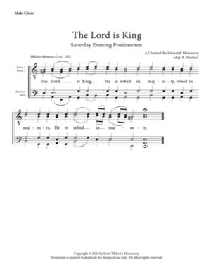 Saturday Evening Prokimenon – Solovetsk Monastery Chant, Sheehan, Male, TTBB