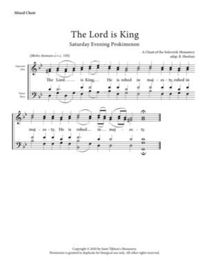 Saturday Evening Prokimenon – Solovetsk Monastery Chant, Sheehan, Mixed, SATB