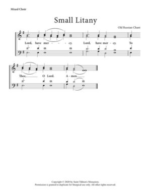 Small Litany – Old Russian Chant, Mixed, SATB
