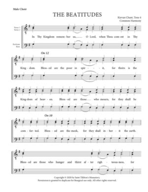 Beatitudes – Tone 4, Kievan Chant, Male, TTBB