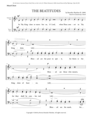 Beatitudes – Znamenny Chant, Sheehan, Mixed, SATB