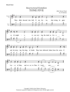 Resurrectional Kontakion - Tone 5, Abbr. Kievan Chant, Mixed, SATB.pdf