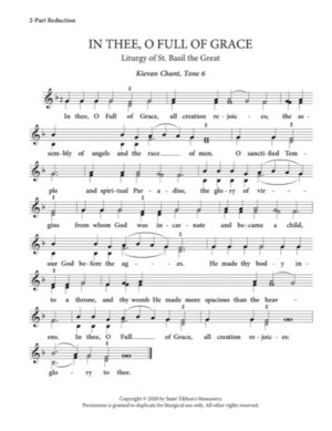 All of Creation – Tone 6, Kievan Chant, 2-Part, 3-Part, SA, TB, SSA, TTB