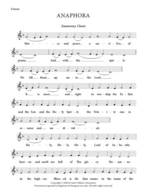 Anaphora – Znamenny Chant, Unison, S, A, T, B