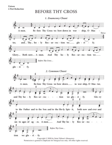 Before Thy Cross – Znamenny | Common Chant, Unison, 2-Part, 3-Part, S, A, T, B, SA, SSA, TB, TTB
