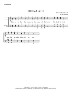 Blessed Is He – Tone 7, Kievan Chant, Sheehan, Male, TTBB