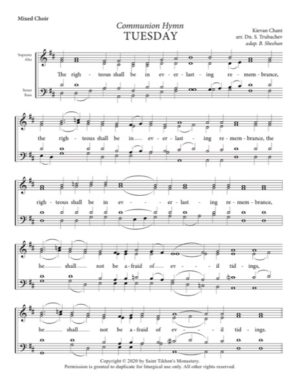 Communion Hymn (Tuesday) – Kievan Chant, Trubachev, Sheehan, Mixed, SATB