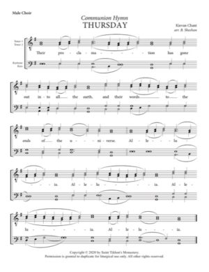 Communion Hymn (Thursday) – Kievan Chant, Sheehan, Male, TTBB