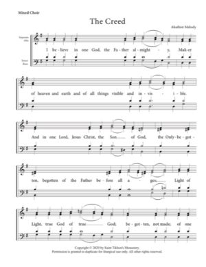 Creed – Akathist Melody, Mixed, SATB