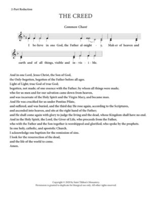 Creed – Common Chant, 2-Part, 3-Part, SA, TB, SSA, TTB