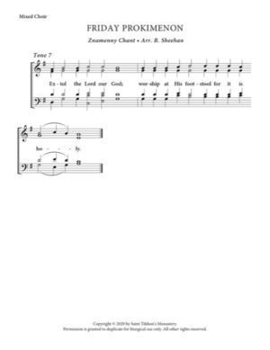 Liturgy Prokimenon (Friday) – Znamenny Chant, Sheehan, Mixed, SATB