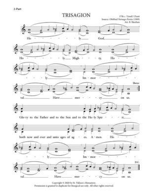 Trisagion – Greek Chant, Sheehan, 2-Part, SA, TB