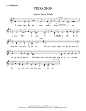 Trisagion – Kievan Melody, 2-Part, 3-Part, SA, TB, SSA, TTB