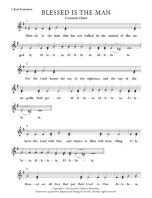 Blessed is the Man – Common Chant, 2-Part, 3-Part, SA, TB, SSA, TTB