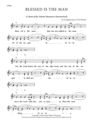 Blessed is the Man – Valaam Chant, Sheehan, 2-Part, SA, TB