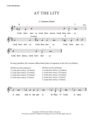 Litya Litany (Variety) – Common | Kievan | Byzantine Chant, 2-Part, 3-Part, SA, SSA, TB, TTB