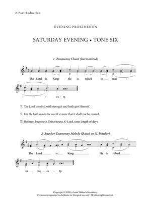 Saturday Evening Prokimenon (Variety) – Tone 6, 2-Part, 3-Part, SA, TB, SSA, TTB