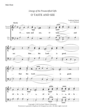 Communion Hymn "O Taste and See" – Traditional Melody, Heckman, Male, TTBB