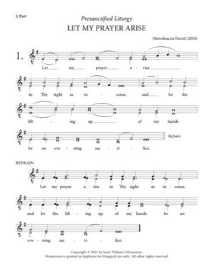 Let My Prayer Arise – Hierodeacon David, 2-Part, SA, TB
