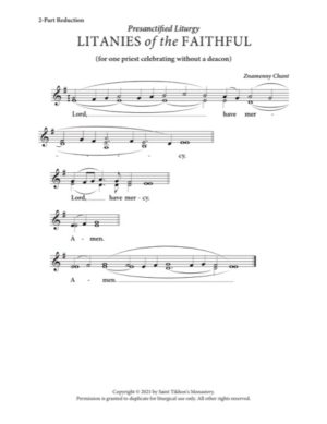Litanies of the Faithful – Znamenny Chant, 2-Part, 3-Part, SA, SSA, TB, TTB