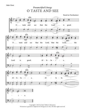 O Taste and See – Turchaninov, Male, TTBB