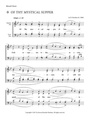 (Holy Thursday Vesperal Liturgy) Of Thy Mystical Supper – Sheehan, Mixed, SATB