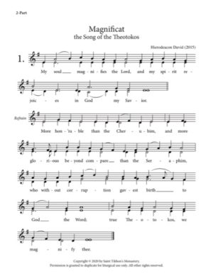 Magnificat – Hierodeacon David, 2-Part, SA, TB