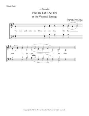 Vesperal Liturgy Prokimenon (Nativity of the Lord) – Tone 1, Znamenny Chant, Sheehan, Mixed, SATB