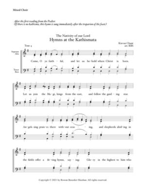 1st & 2nd Sessional Hymns (Nativity of the Lord) – Tone 4, Kievan Chant, Sheehan, Mixed, SATB