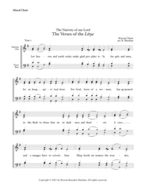 Litya Stichera (Nativity of the Lord) – Tone 1, Tone 5, Tone 6, Kievan Chant, Sheehan, Mixed, SATB