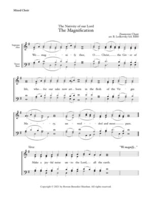 Magnification (Nativity of the Lord) – Znamenny Chant, Ledkovsky, Sheehan, Mixed, SATB