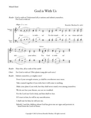 God is with us – Sheehan, Mixed, SATB