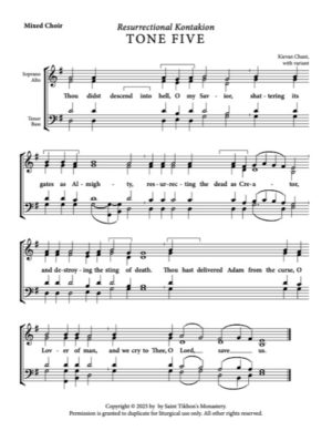 Resurrectional Kontakion – Tone 4, Greek Chant, Mixed, SATB.pdf