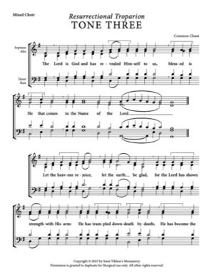 Resurrectional Troparion – Tone 3, Common Chant, Mixed, SATB