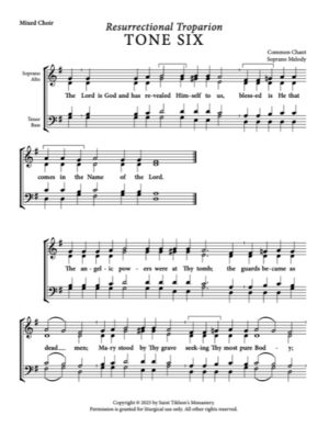 Resurrectional Troparion – Tone 6, Common Chant, Soprano Melody, Mixed, SATB